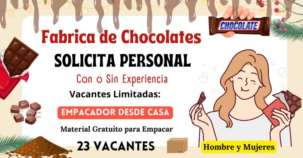 Trabaja empaquetando chocolate en casa - hoy mismo