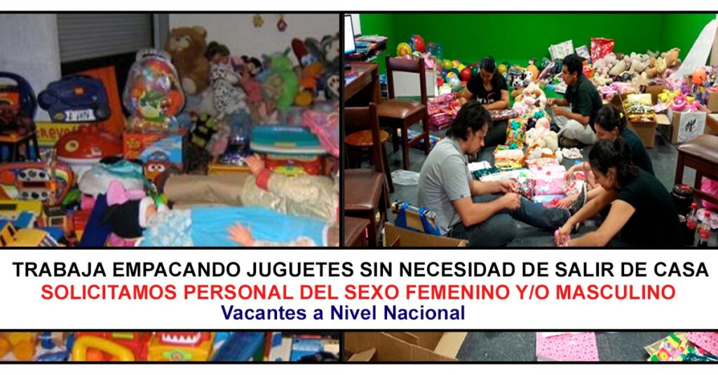 Trabajos de Empacador de juguetes en casa - Ultimas vacantes.
